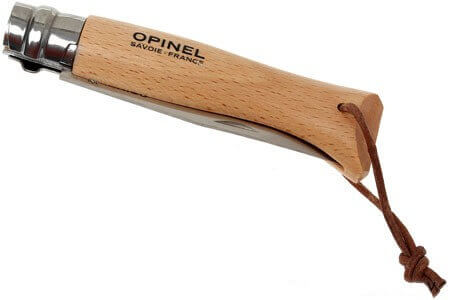 Couteau opinel Origines n°08 lame 8.5cm virole tournante naturel + cordon