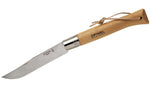 L'Opinel Géant n°13 lame 22cm virole tournante manche hêtre + lacet cuir