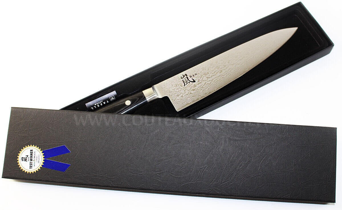 Couteau de chef japonais Yaxell RAN lame 20cm damas 69 couches