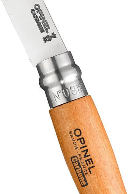 Coffret vitrine en bois Opinel Carbone 10 couteaux de poche manche hêtre