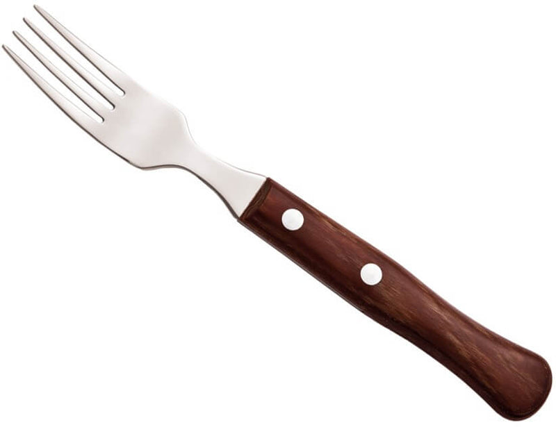 12 fourchettes à steak Arcos Dents 9 cm Manche en bois