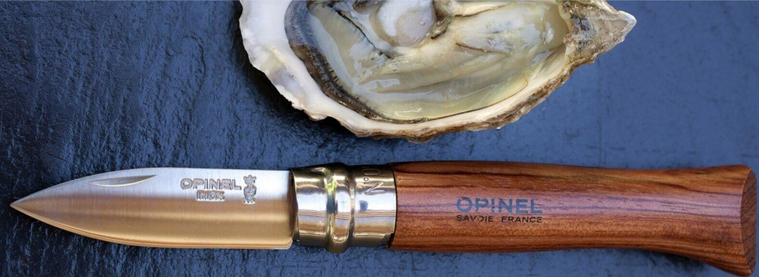 Couteau opinel à huitres n°09 lame 6.5cm virole tournante manche en padouk