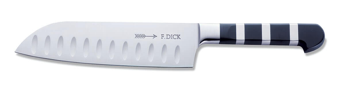 Couteau santoku forgé DICK 1905 lame alvéolée 18cm manche design
