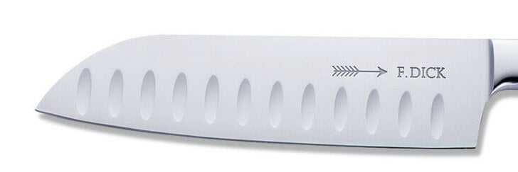 Couteau santoku forgé DICK 1905 lame alvéolée 18cm manche design