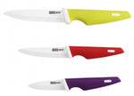 Bloc de 3 couteaux céramique Kitchen Artist manches colorés