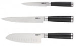 Coffret de 3 couteaux type japonais Kitchen Artist design authentique