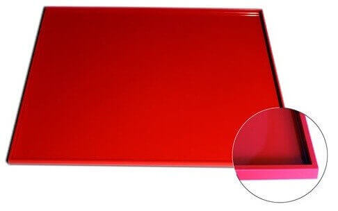 Tapis lisse de cuisson en silicone rouge 42x35cm bord épais