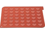 Plaque macarons en silicone 40x30cm 42 empreintes forme coeur