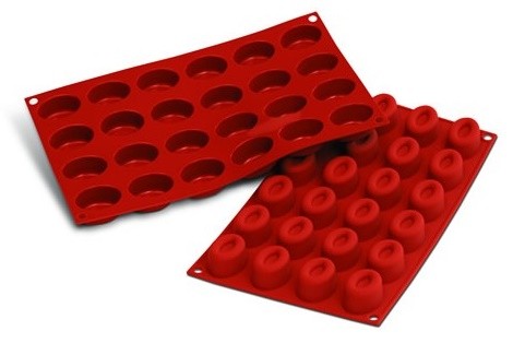 Moule en silicone professionnel Silikomart Silicon Flex 300x175mm 24 savarins ovales