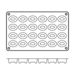 Moule en silicone professionnel Silikomart Silicon Flex 300x175mm 24 savarins ovales
