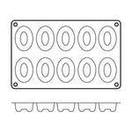 Moule en silicone professionnel Silikomart Silicon Flex 300x175mm 10 savarins ovales