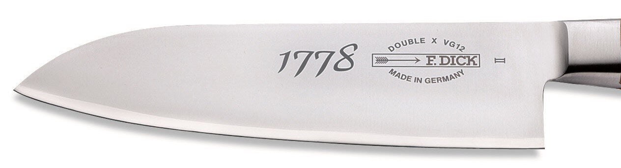 Couteau santoku DICK 1778 lame acier 3 couches 17cm manche bois de prunier