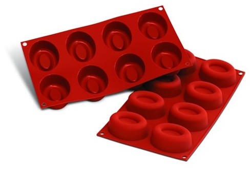 Moule en silicone professionnel Silikomart Silicon Flex 300x175mm 8 savarins ovales