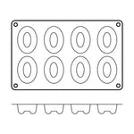 Moule en silicone professionnel Silikomart Silicon Flex 300x175mm 8 savarins ovales