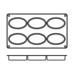 Moule en silicone professionnel Silikomart Silicon Flex 300x175mm 6 formes ovales