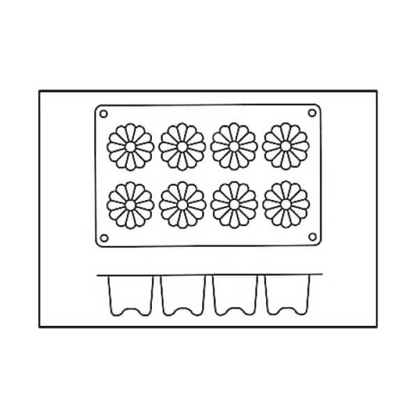 Moule en silicone professionnel Silikomart Silicon Flex 300x175mm 8 canelés