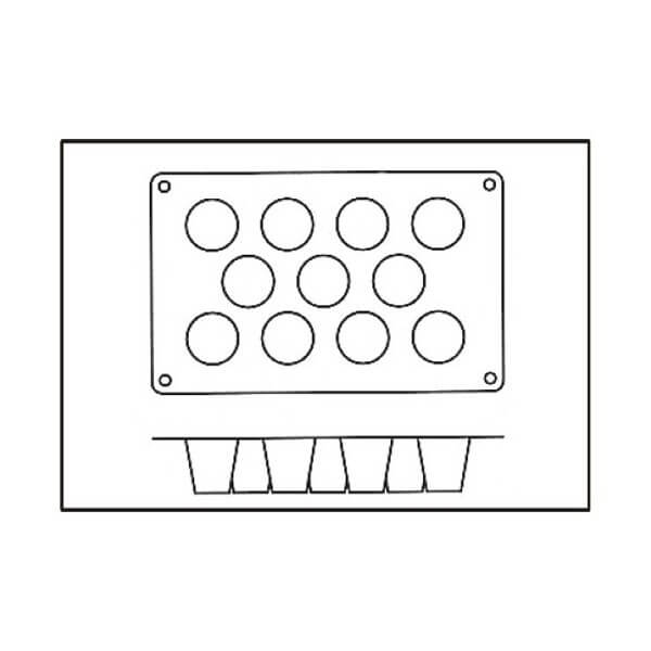 Moule en silicone professionnel Silikomart Silicon Flex 300x175mm 11 babas 4.5cm