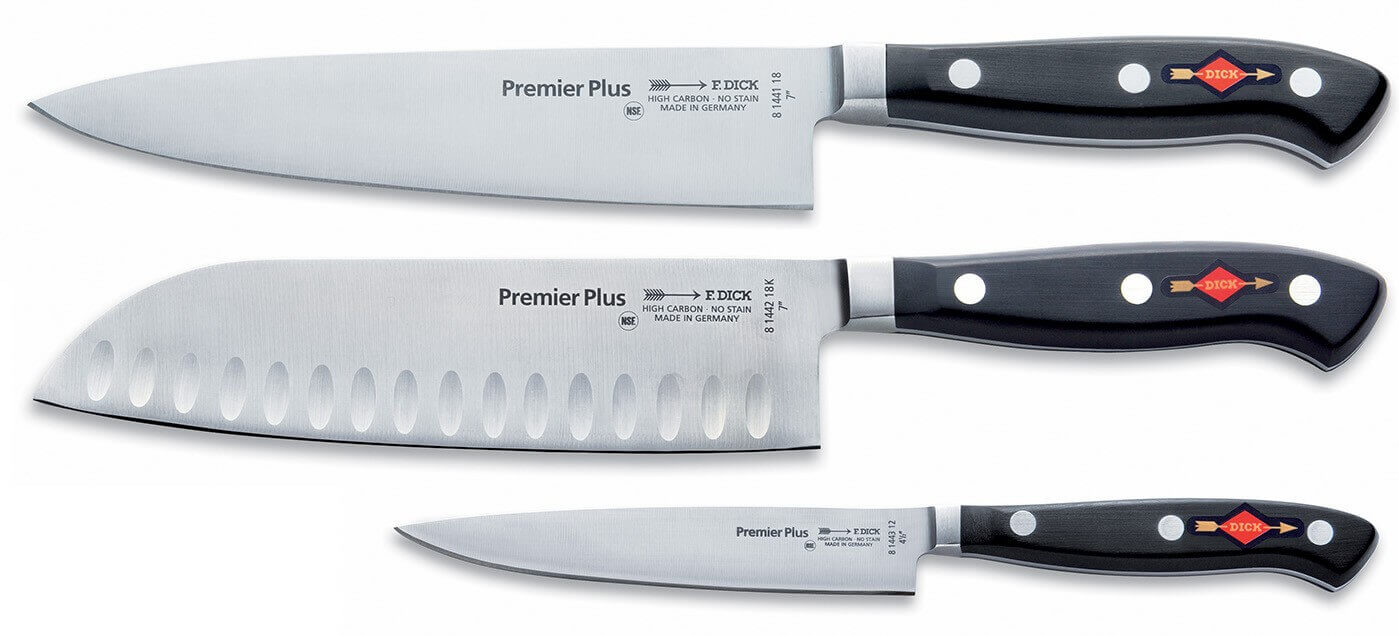 Coffret 3 couteaux professionnels Dick Premier Eurasia lames forgées
