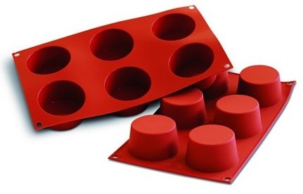 Moule en silicone professionnel Silikomart Silicon Flex 300x175mm 6 muffins 6.8cm