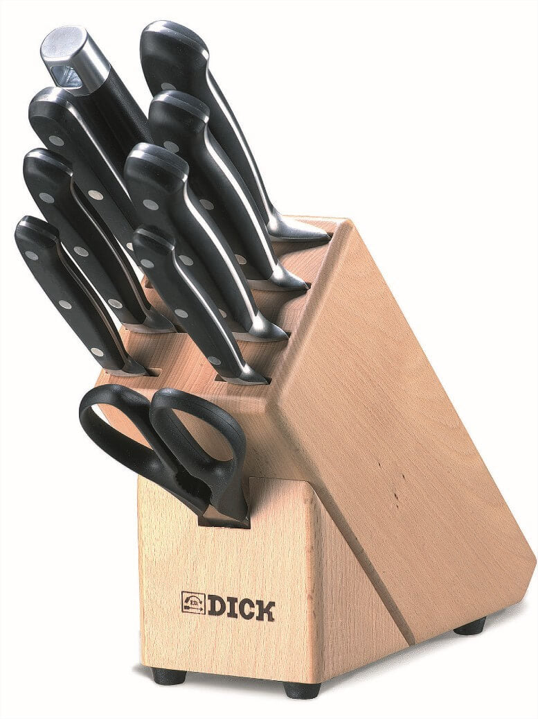 Bloc en bois 6 couteaux forgés + 3 accessoires DICK Premier Plus