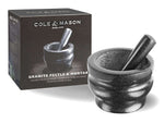 Mortier et pilon Cole & Mason en granit noir élégant - Diamètre 14cm