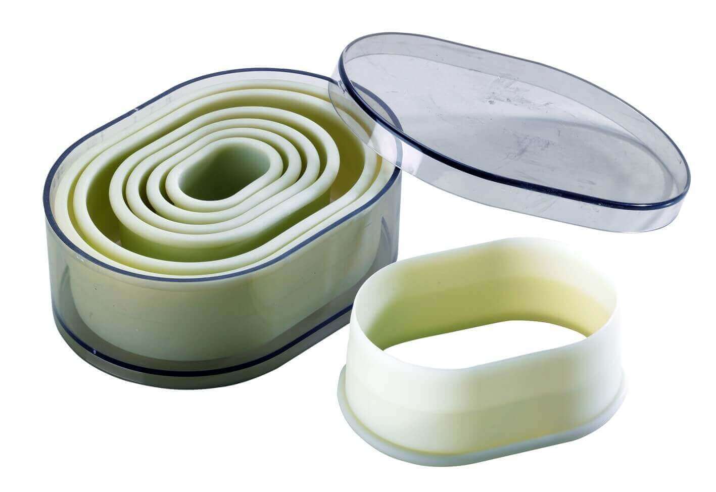 Set de 7 découpoirs polyglass professionnels forme ovale unie