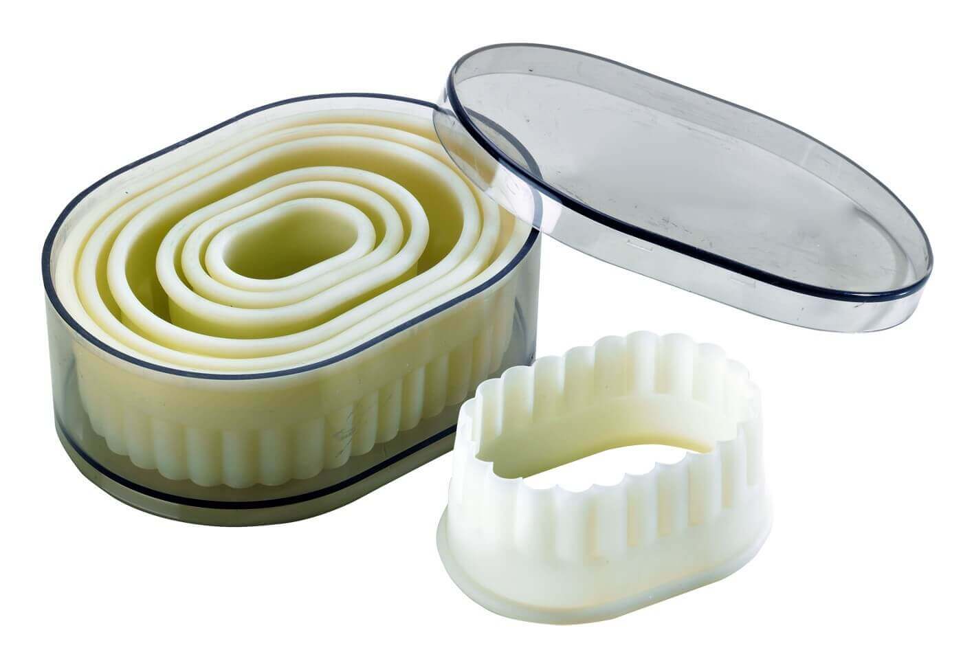 Set de 7 découpoirs professionnels polyglass forme ovale cannelée