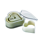 Boite de 7 découpoirs polyglass professionnels forme coeur unie