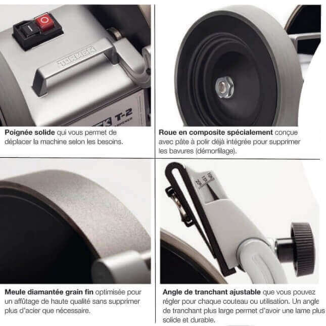 Affuteuse électrique TORMEK T-2 meule diamant - Silencieuse