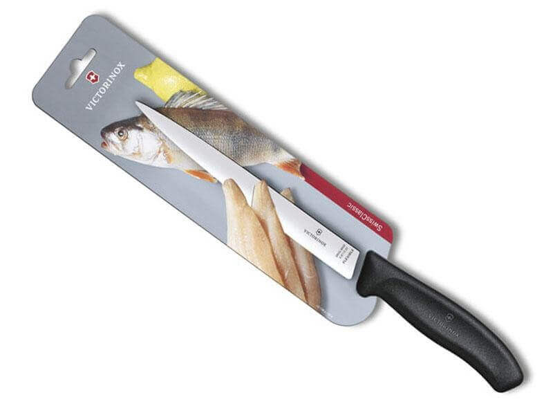 Couteau à dénerver/filet de sole VICTORINOX 20 cm flexible manche noir
