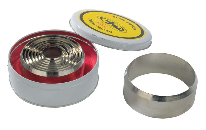 Boîte de 8 découpoirs nougat acier nickelé inox Mallard Ferrière