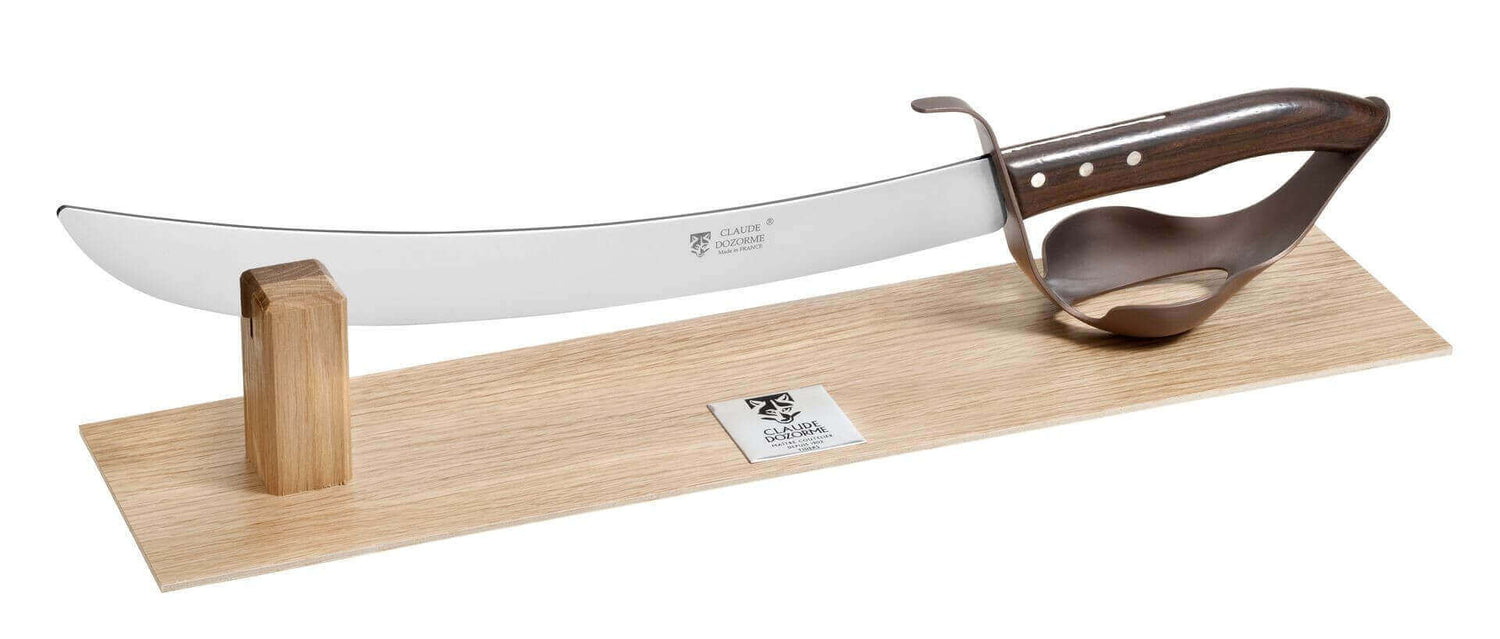 Sabre à champagne Claude Dozorme 34cm design élégant + support de présentation