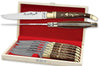 Coffret cadeau de 6 couteaux de table Laguiole Bougna manches palissandre - mitres laiton