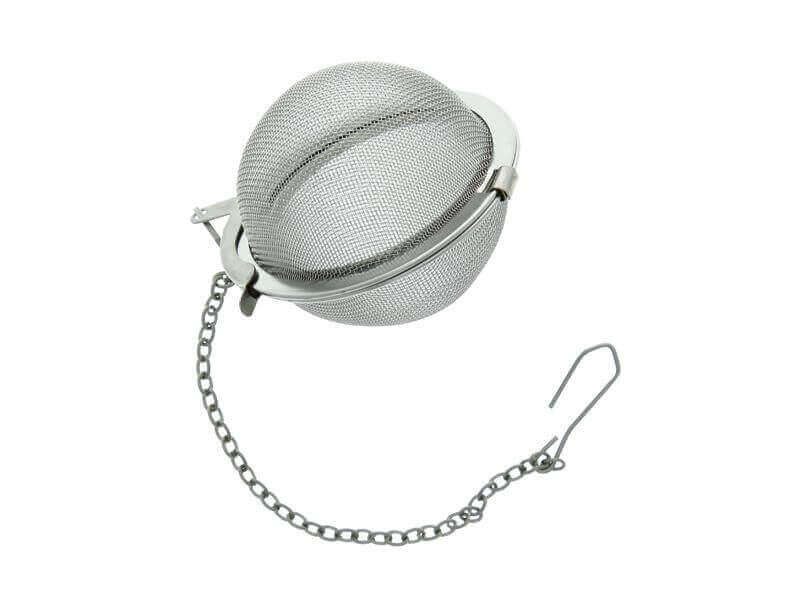 Boule à thé ergonomique acier inox tamis 45mm avec chaînette