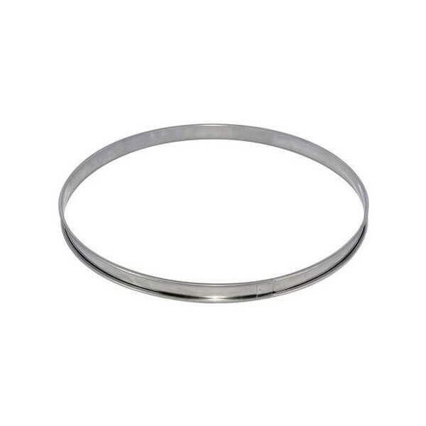 Cercle à tarte De Buyer acier inox bord roulé 24cm - hauteur 2cm