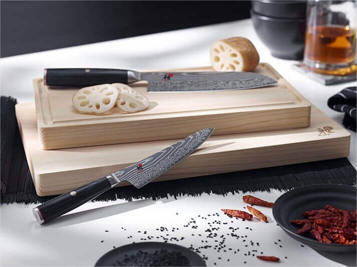 Couteau de chef japonais Miyabi 5000FCD lame 20cm damas 48 couches manche pakkawood