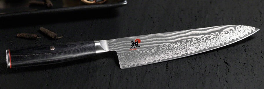 Couteau de chef japonais Miyabi 5000FCD lame 20cm damas 48 couches manche pakkawood