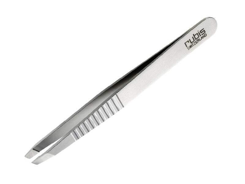 Pince à épiler RUBIS PRO GRIP acier inox 9.5cm