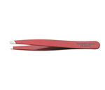 Pince à épiler NOGENT rouge acier inox 9.5cm