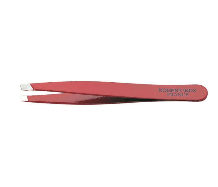 Pince à épiler NOGENT rouge acier inox 9.5cm