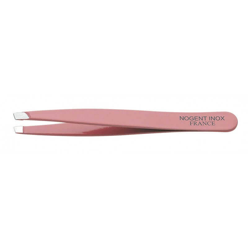 Pince à épiler NOGENT rose acier inox 9.5cm