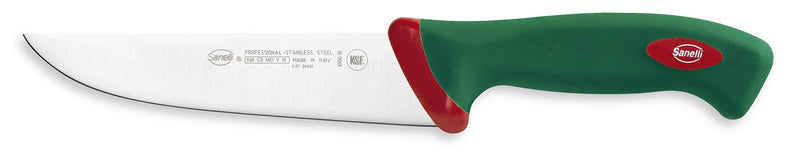 Couteau de boucher professionnel SANELLI Premana lame 18cm manche vert