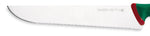 Couteau à poisson professionnel SANELLI Premana lame dentelée 33cm manche vert