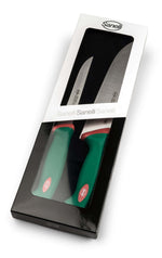 Coffret de 2 couteaux de boucher professionnels SANELLI Premana manches verts ergonomiques