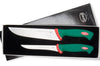 Coffret de 2 couteaux de boucher professionnels SANELLI Premana manches verts ergonomiques