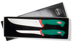 Coffret de 2 couteaux de boucher professionnels SANELLI Premana manches verts ergonomiques