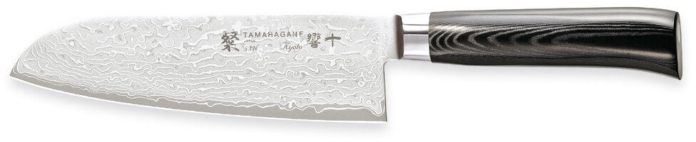 Couteau santoku Tamahagane Kyoto lame 17.5cm acier damas VG5