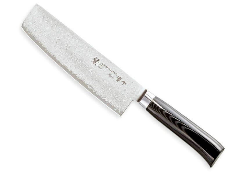 Couteau nakiri japonais Tamahagane Kyoto lame 18cm acier damas VG5