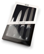 Coffret de 4 couteaux de cuisine professionnels SANELLI Gourmet manches noirs