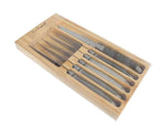Coffret 6 couteaux à steak dentelés Lou Laguiole Tradition manches 3 coloris